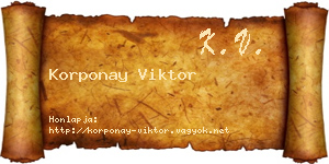 Korponay Viktor névjegykártya