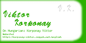 viktor korponay business card